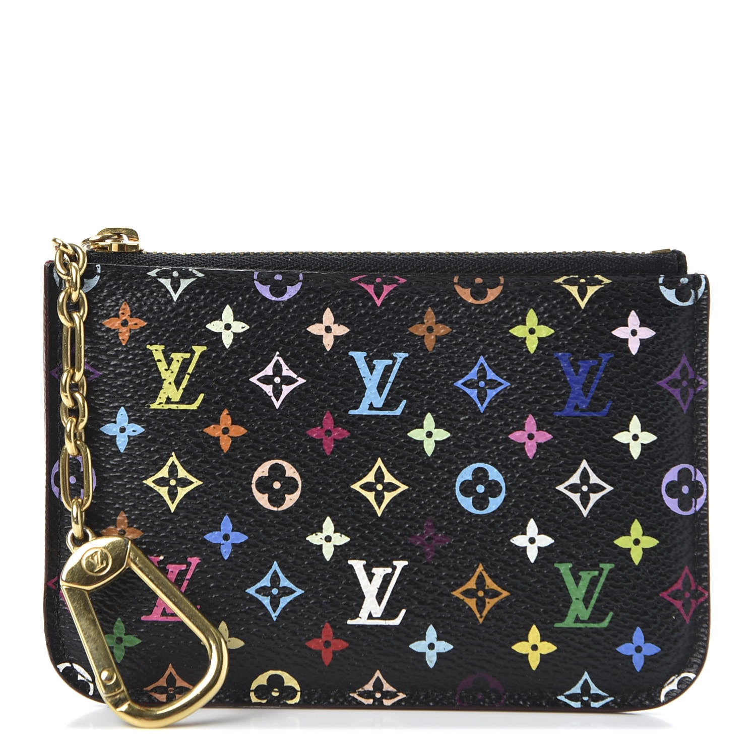 Louis Vuitton Monogram Multicolor Key Pouch Black Grenade 1 of 9