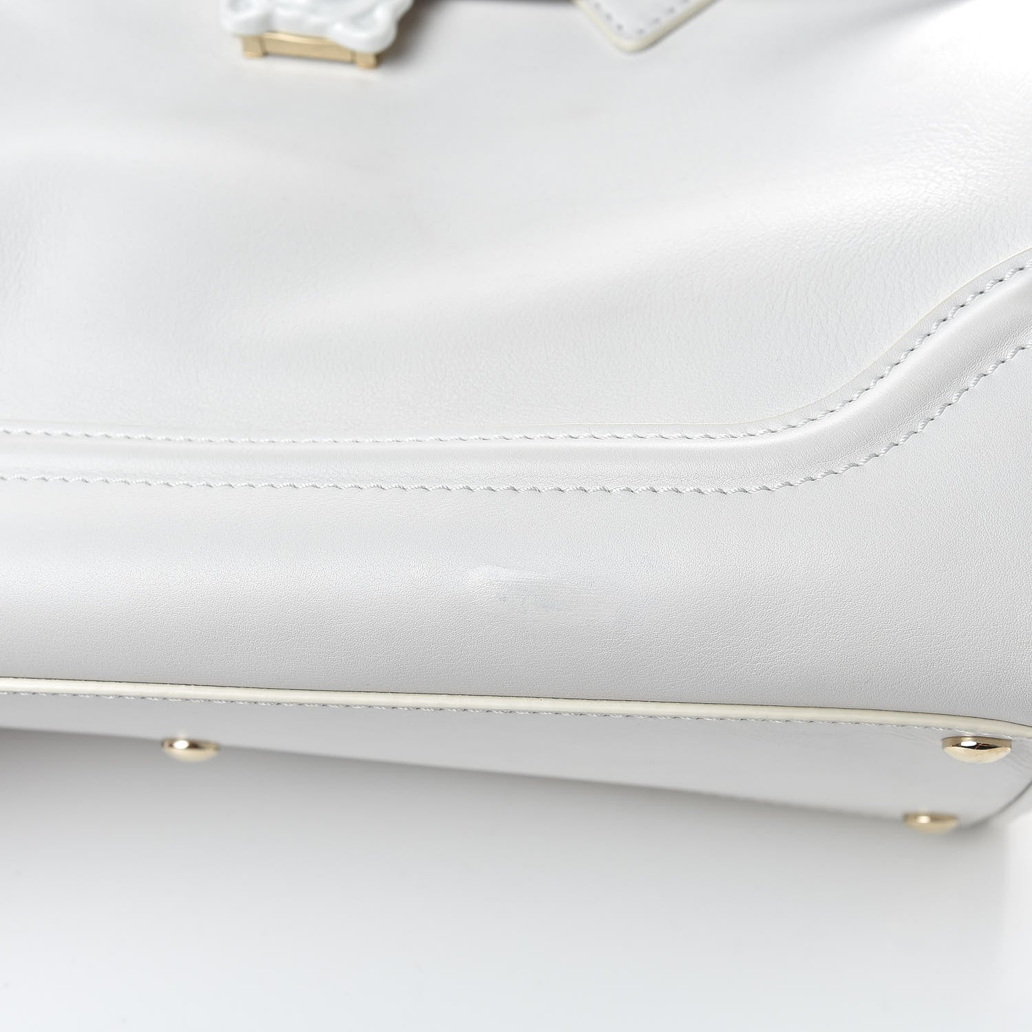 Versace Calfskin Large Palazzo Empire Bag White 10 of 10