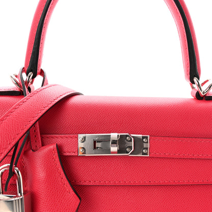 Hermes Epsom Kelly Sellier 25 Rose Mexico Rouge Grenat 7 of 10