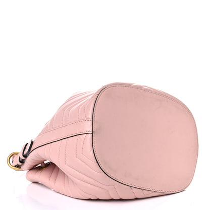 Gucci Calfskin Matelasse Sylvie Web GG Marmont Bucket Bag Perfect Pink 4 of 17
