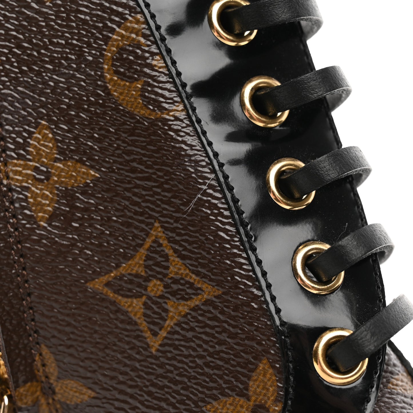 Patent Calfskin Monogram Star Trail Ankle Boots 36.5 Black