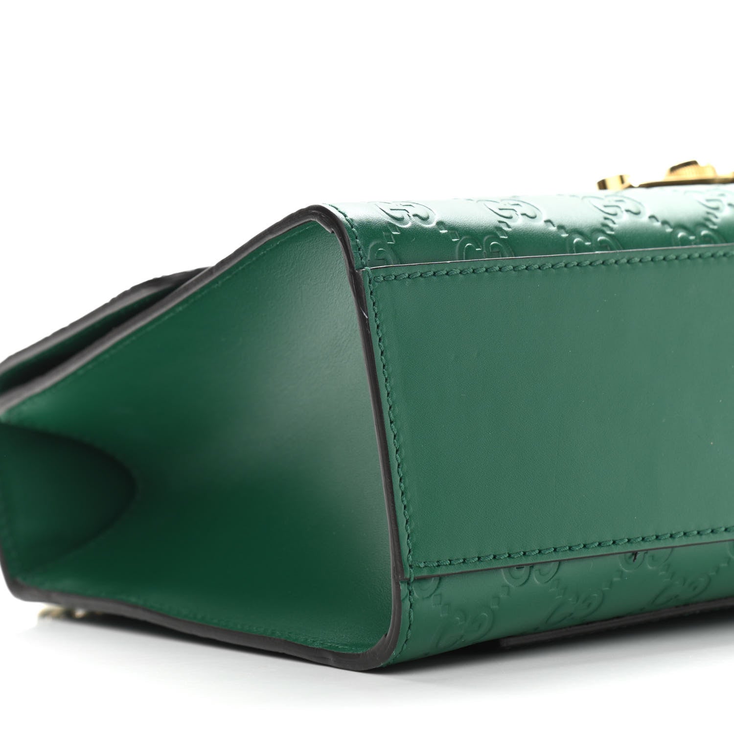 Gucci Guccissima Medium Padlock Shoulder Bag Emerald 8 of 9