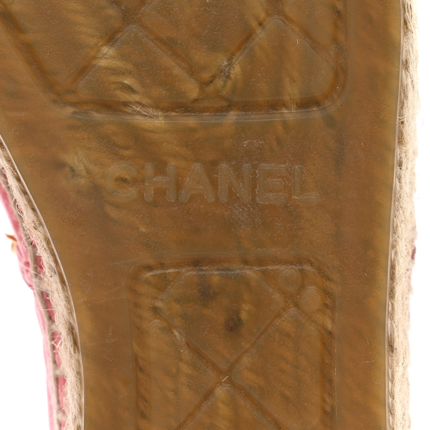 Lambskin Quilted CC Chain Espadrilles 39 Pink Red