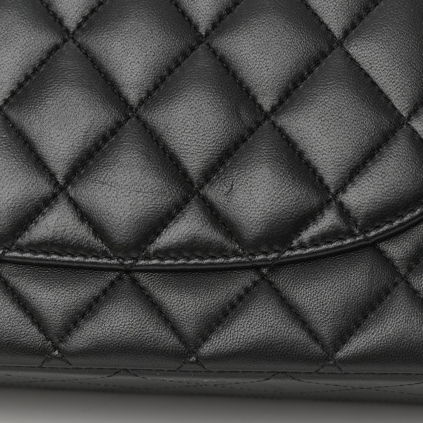 Lambskin Quilted Medium Double Flap So Black