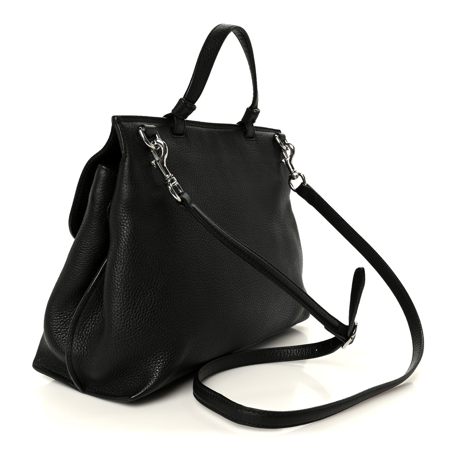 Cellarius Calfskin Bamboo Daily Top Handle Bag Black