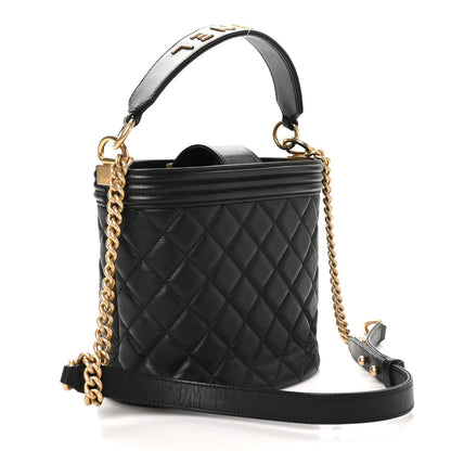 Chanel Calfskin Quilted Boy Bucket Bag Black 3 of 10