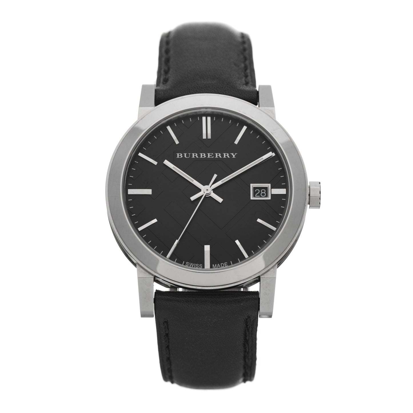 Stainless Steel Calfskin 38mm The City Quartz Watch Black BU9009
