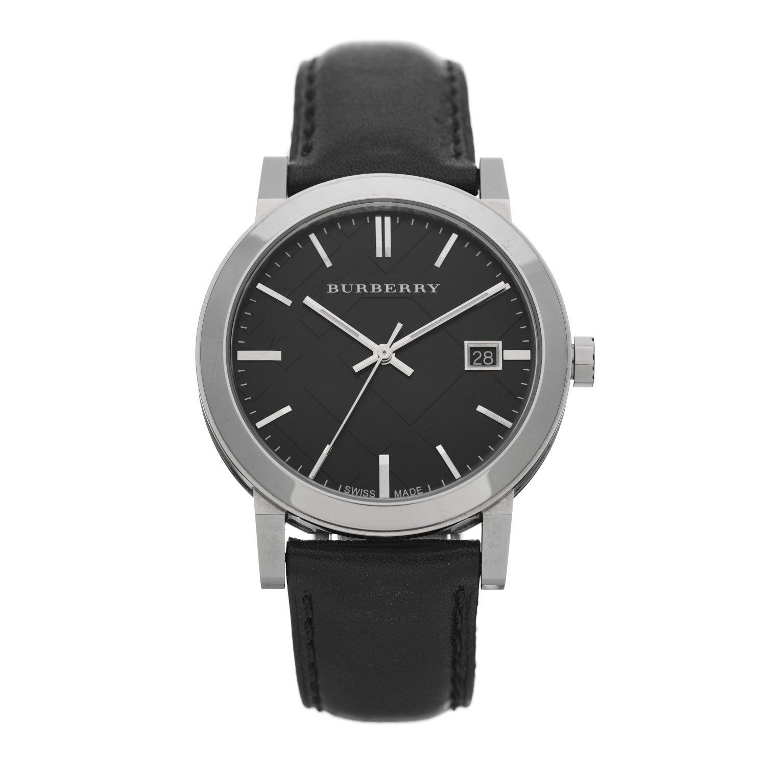Burberry Stainless Steel Calfskin 38mm The City Quartz Watch Black BU9009 1 of 4