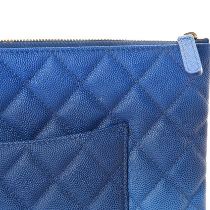 Chanel Caviar Ombre Medium Cosmetic Case Blue 8 of 9
