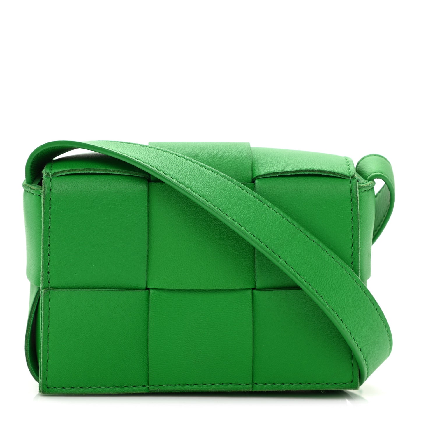 Lambskin Maxi Intrecciato Extra Mini Cassette Crossbody Bag Parakeet