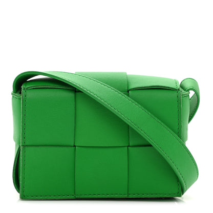 Bottega Veneta Lambskin Maxi Intrecciato Extra Mini Cassette Crossbody Bag Parakeet 1 of 11