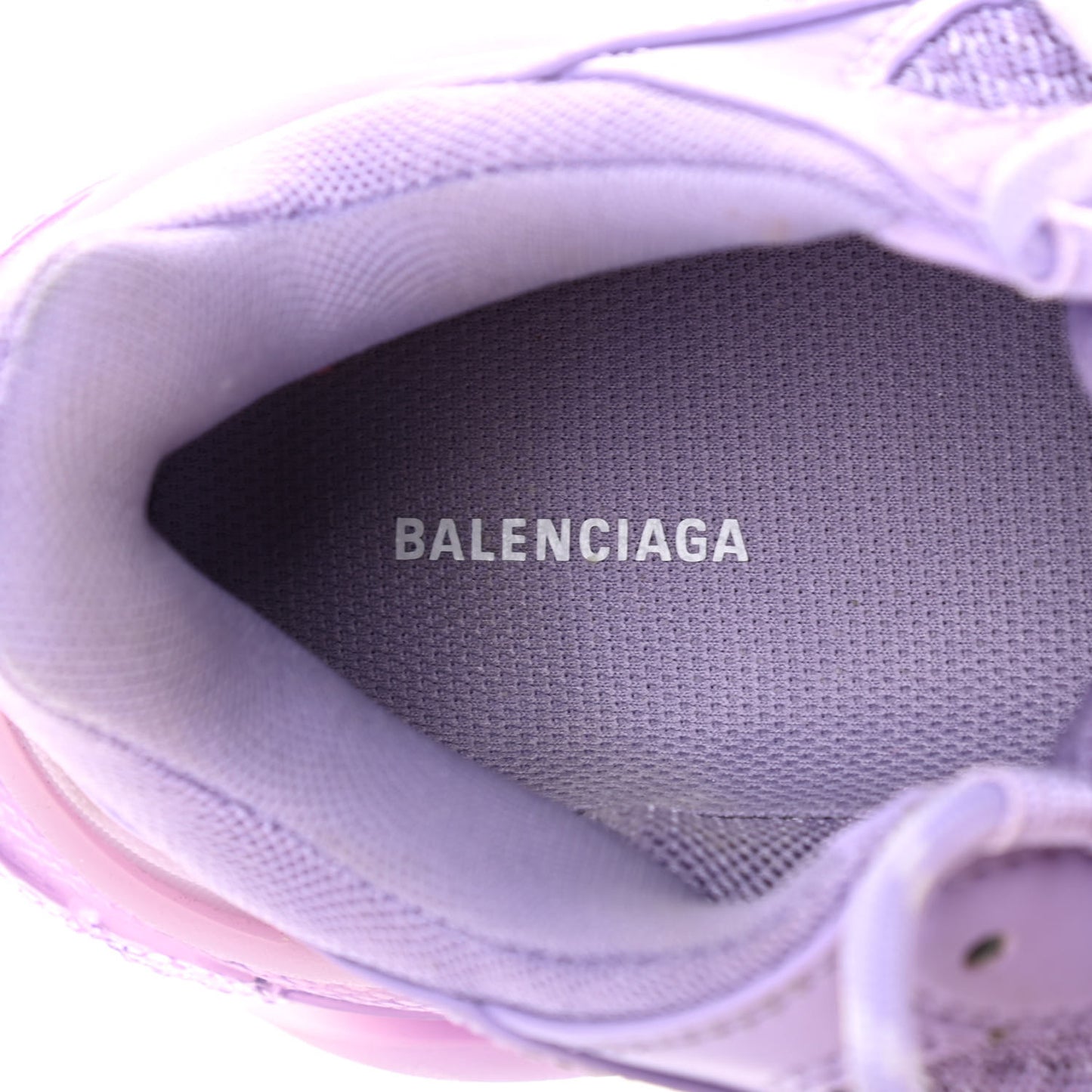 Fabric Mesh Clear Sole Womens Triple S Sneakers 37 Light Lilac White