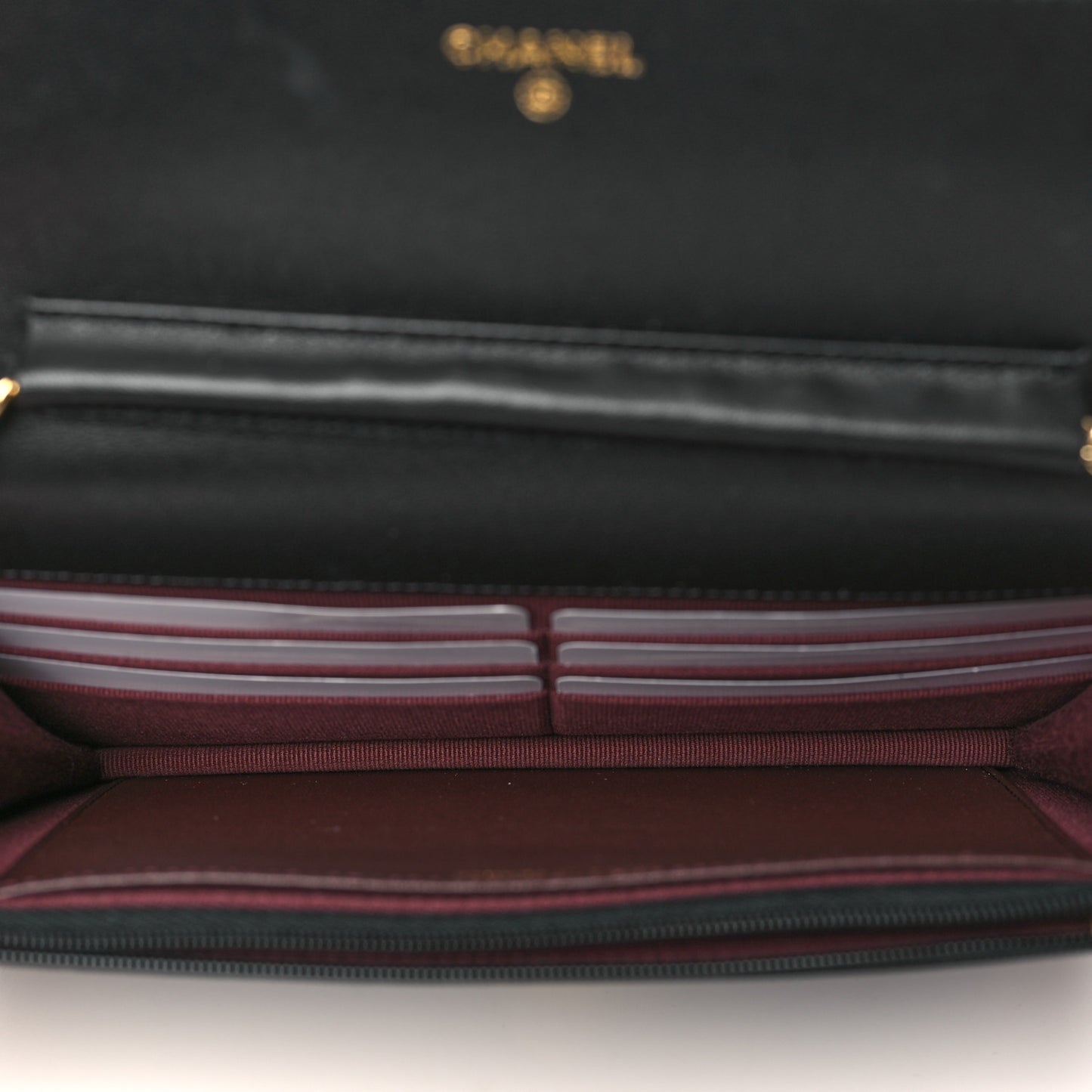 Lambskin Quilted Wallet On Chain WOC Black