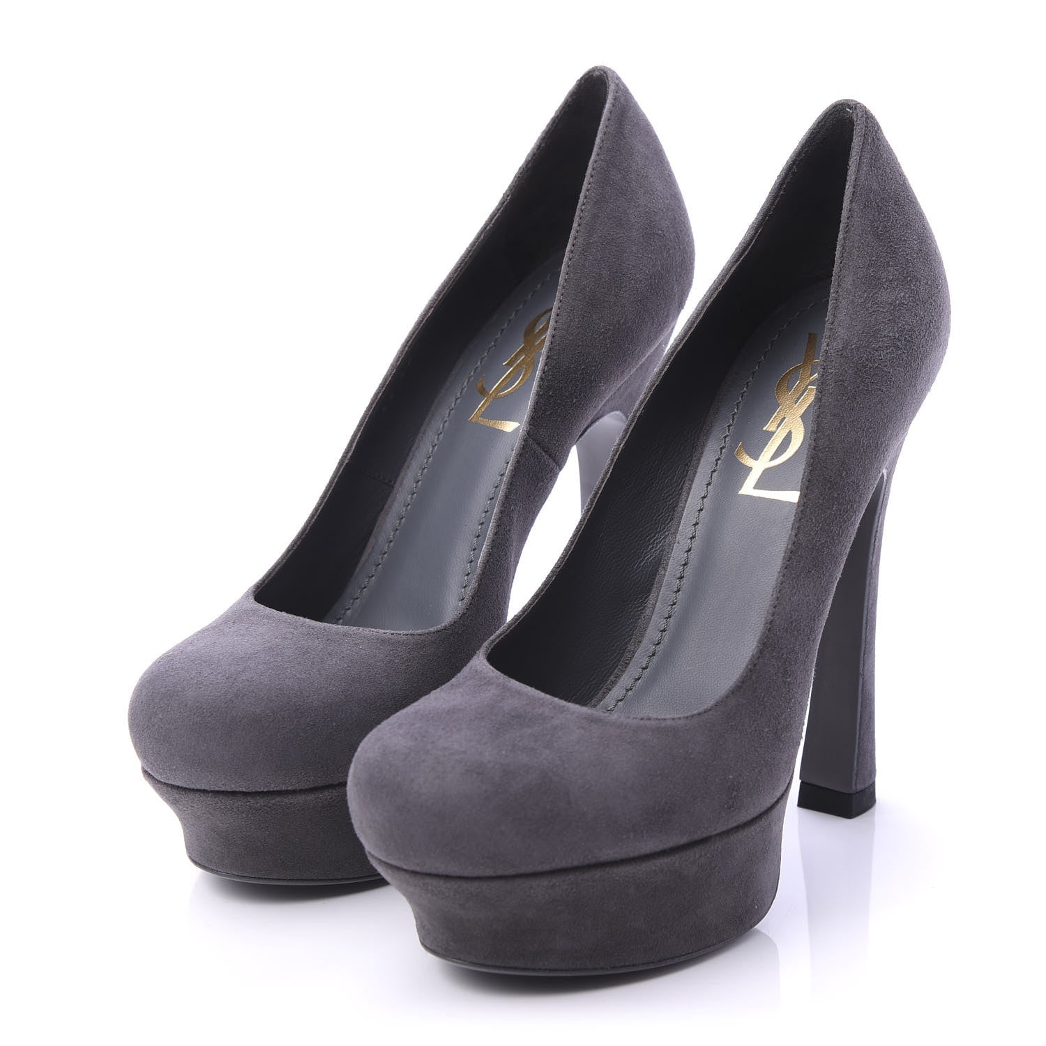 Saint Laurent Kid Scamosciato Palais 105 Pumps 35.5 Flannel Gris 3 of 9