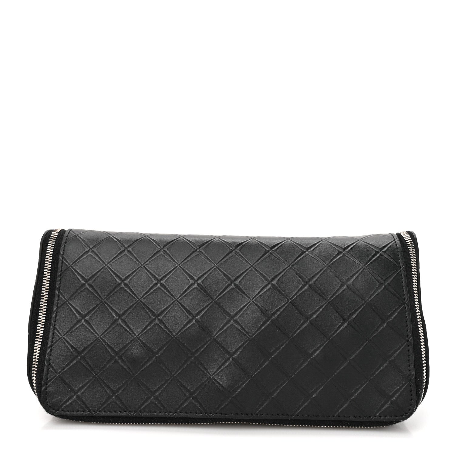 Bottega Veneta Calfskin Intarsio Toiletry Case Black 1 of 14