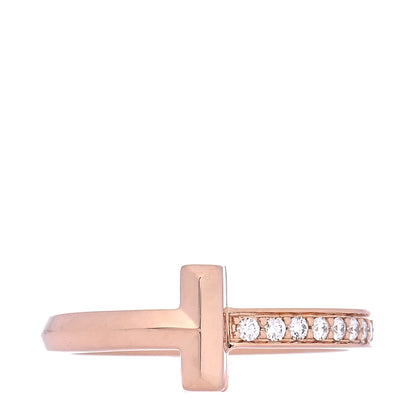 Tiffany 18K Rose Gold Diamond T T1 Ring 48 4.5 1 of 7