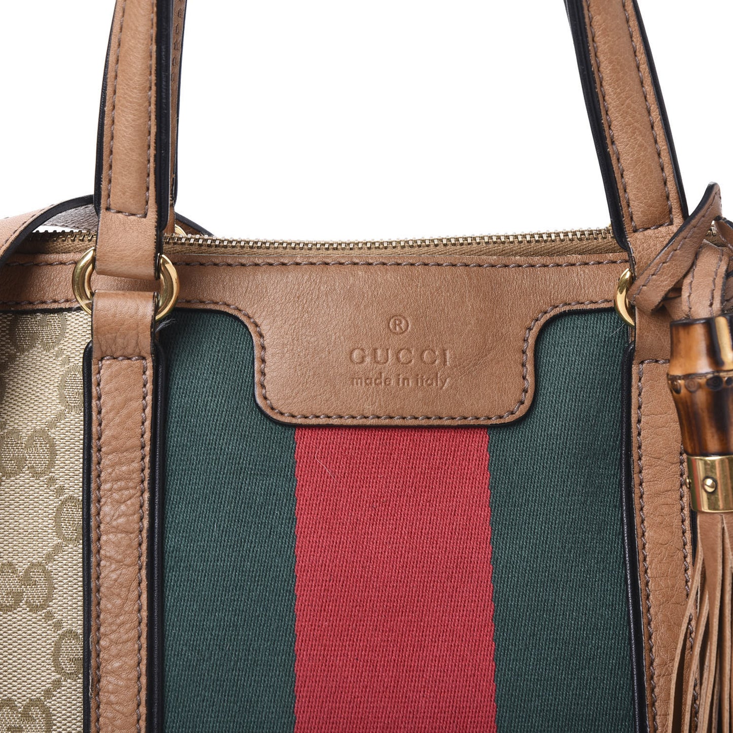 Monogram Web Rania Top Handle Bag Natural