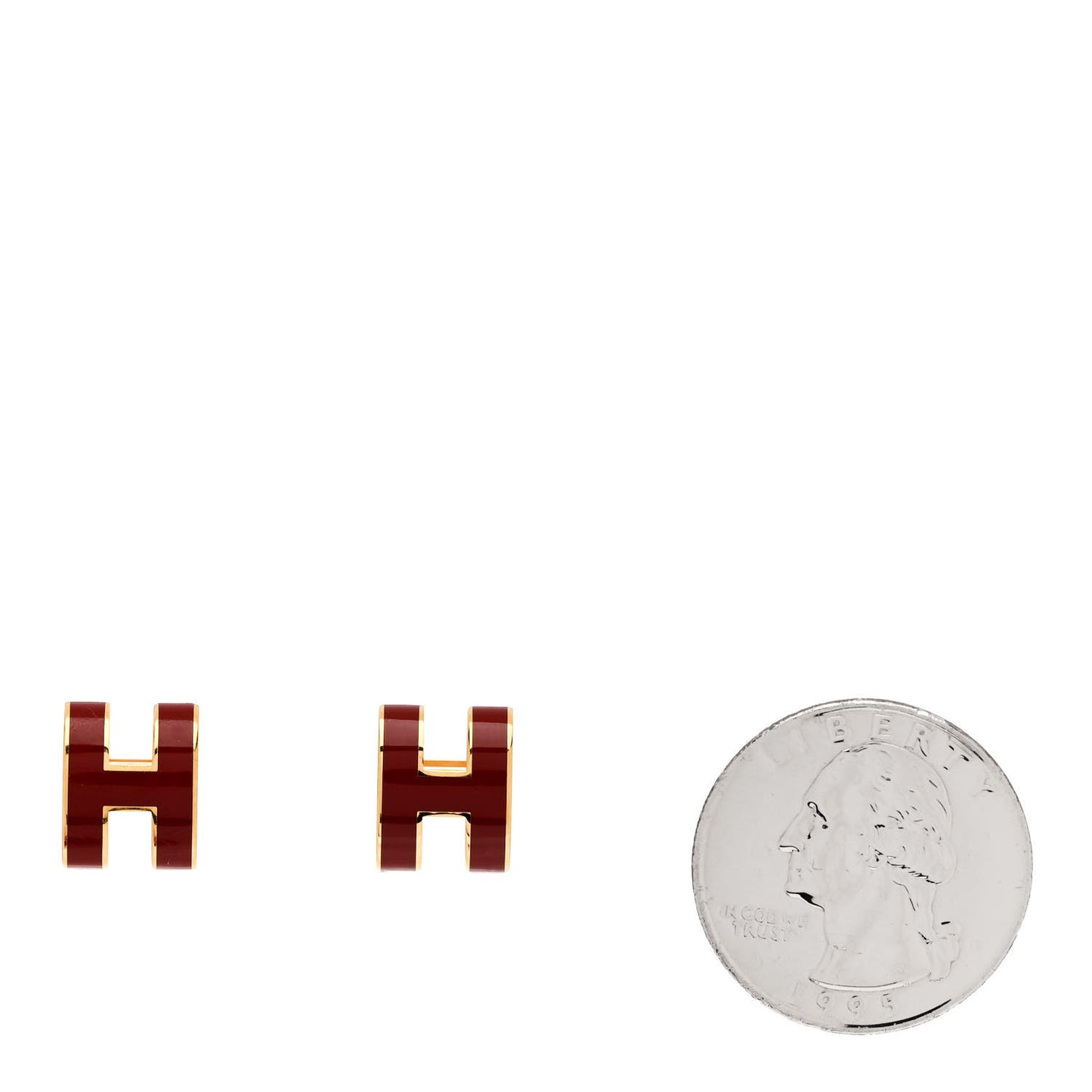 Gold Lacquered Mini Pop H Earrings New Rough H