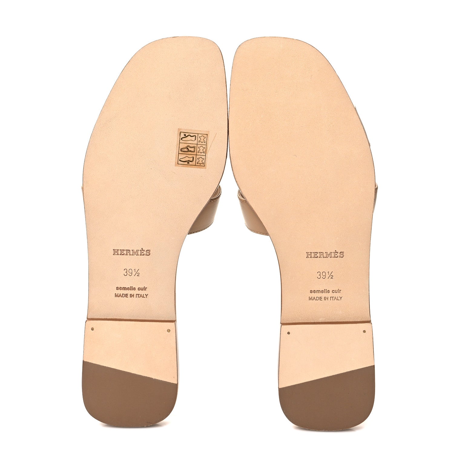 Hermes Calfskin Oran Sandals 39.5 Beige Albinos 5 of 9