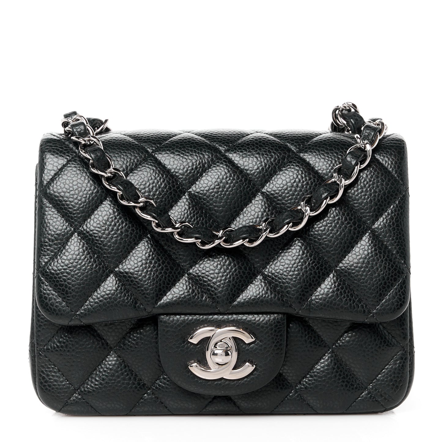 Caviar Quilted Mini Square Flap Black