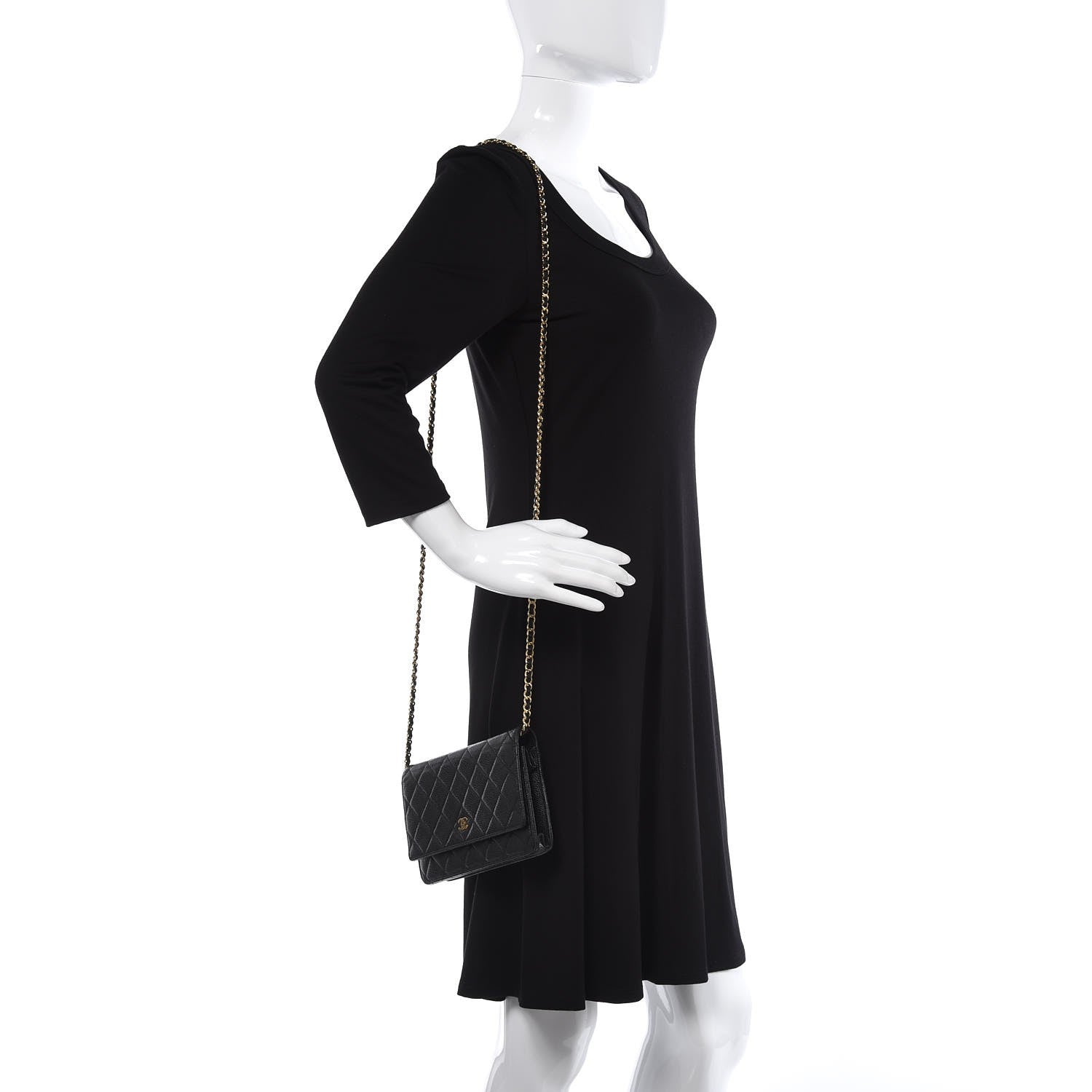 Chanel Caviar Quilted Wallet On Chain WOC Black 2 of 10