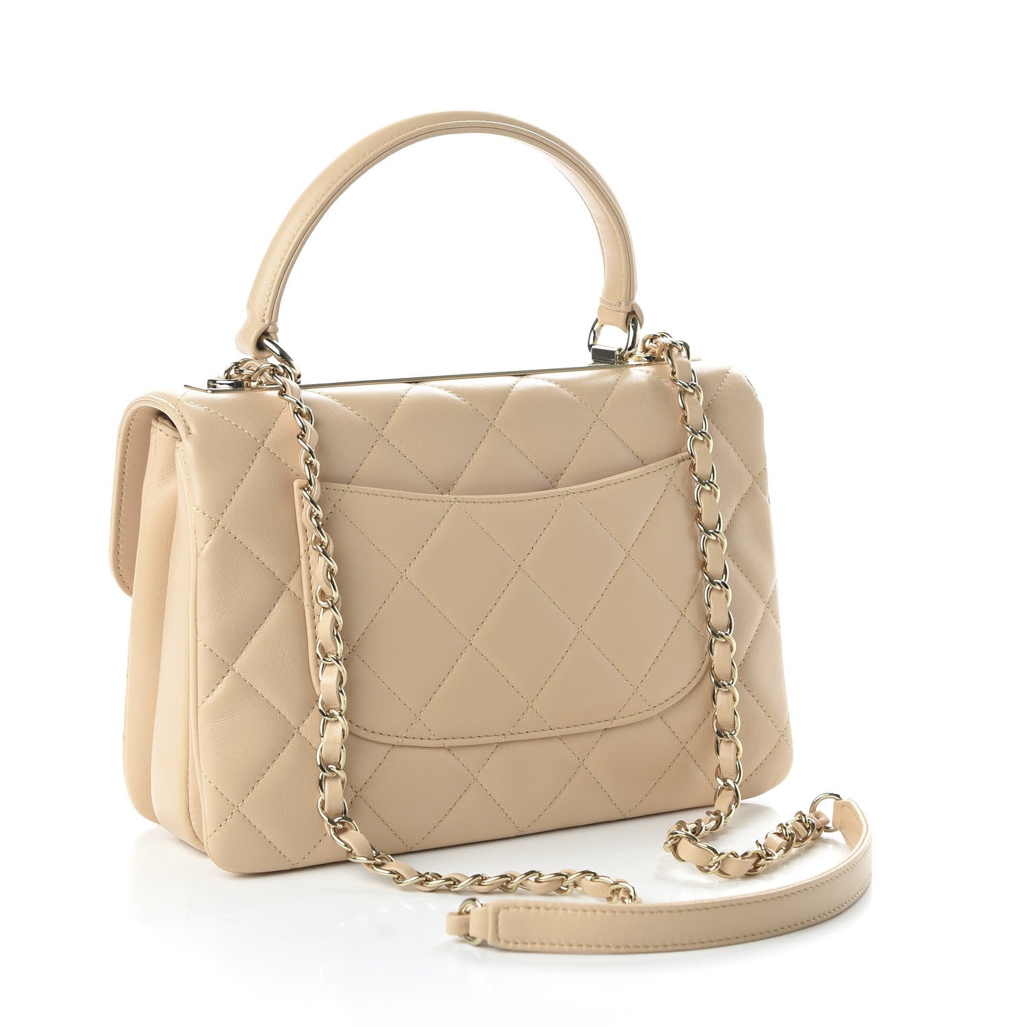 Chanel Lambskin Quilted Small Trendy CC Dual Handle Flap Bag Beige 3 of 11