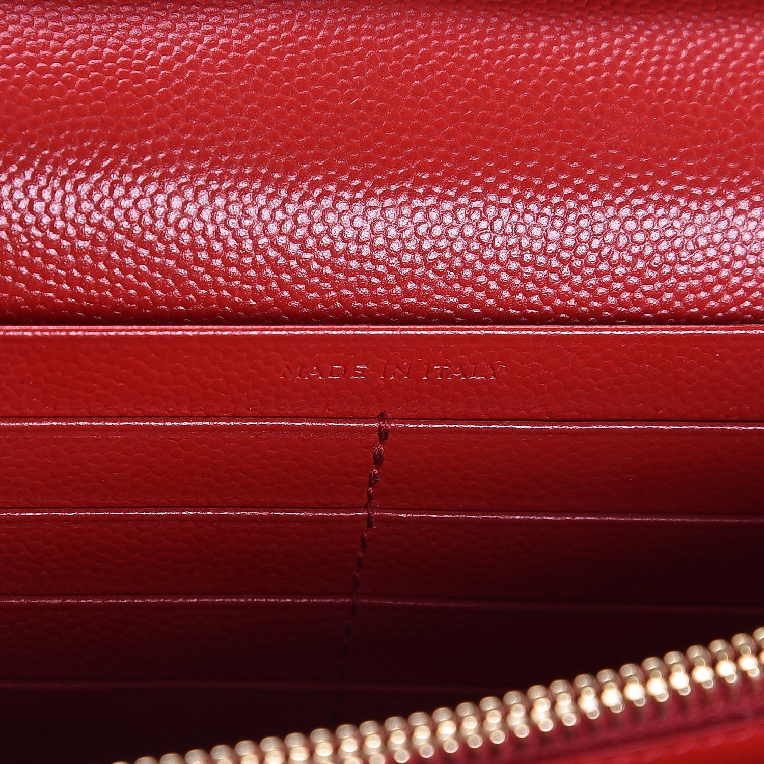 Saint Laurent Grain De Poudre Matelasse Chevron Monogram Chain Wallet Red 7 of 9