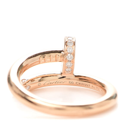 Cartier 18K Pink Gold Diamond Juste Un Clou Ring 50 5.25 4 of 5