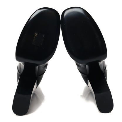 Saint Laurent Calfskin Mina Lace Up Platform Boots 41 Black 5 of 7