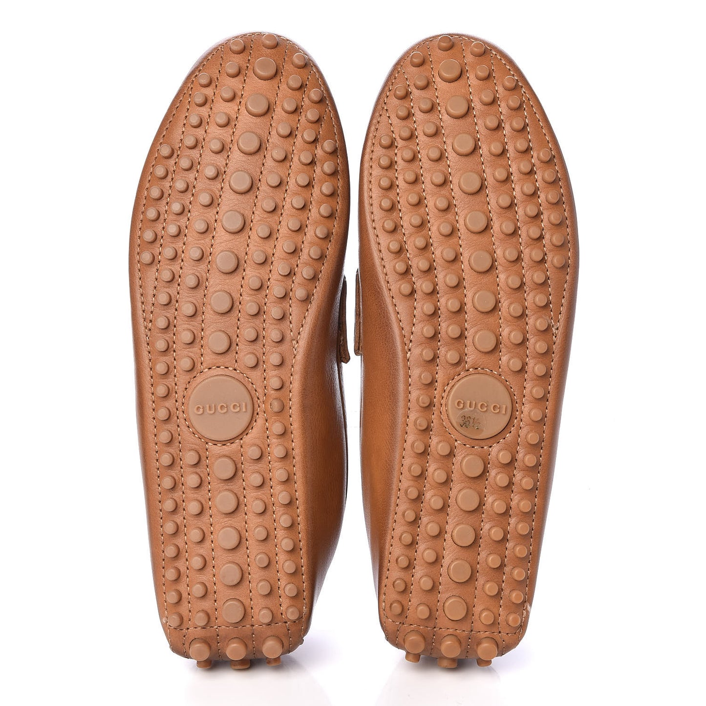 Salamanca Tamponato Calfskin Web Womens Horsebit Driver Loafers 36.5 Light Cuir