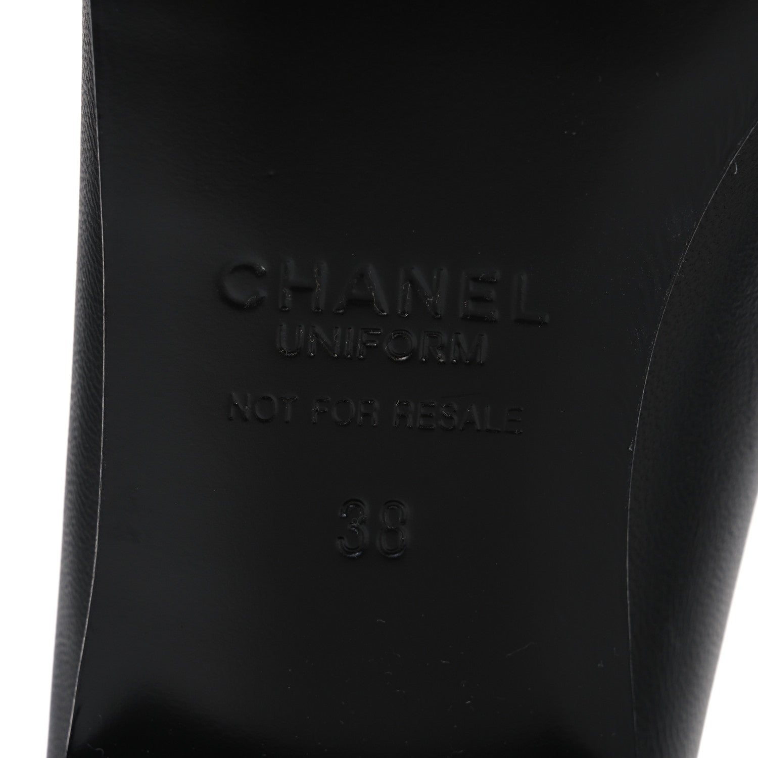 Chanel Calfskin Womens Stitched CC Loafers 38 Black 8 of 10