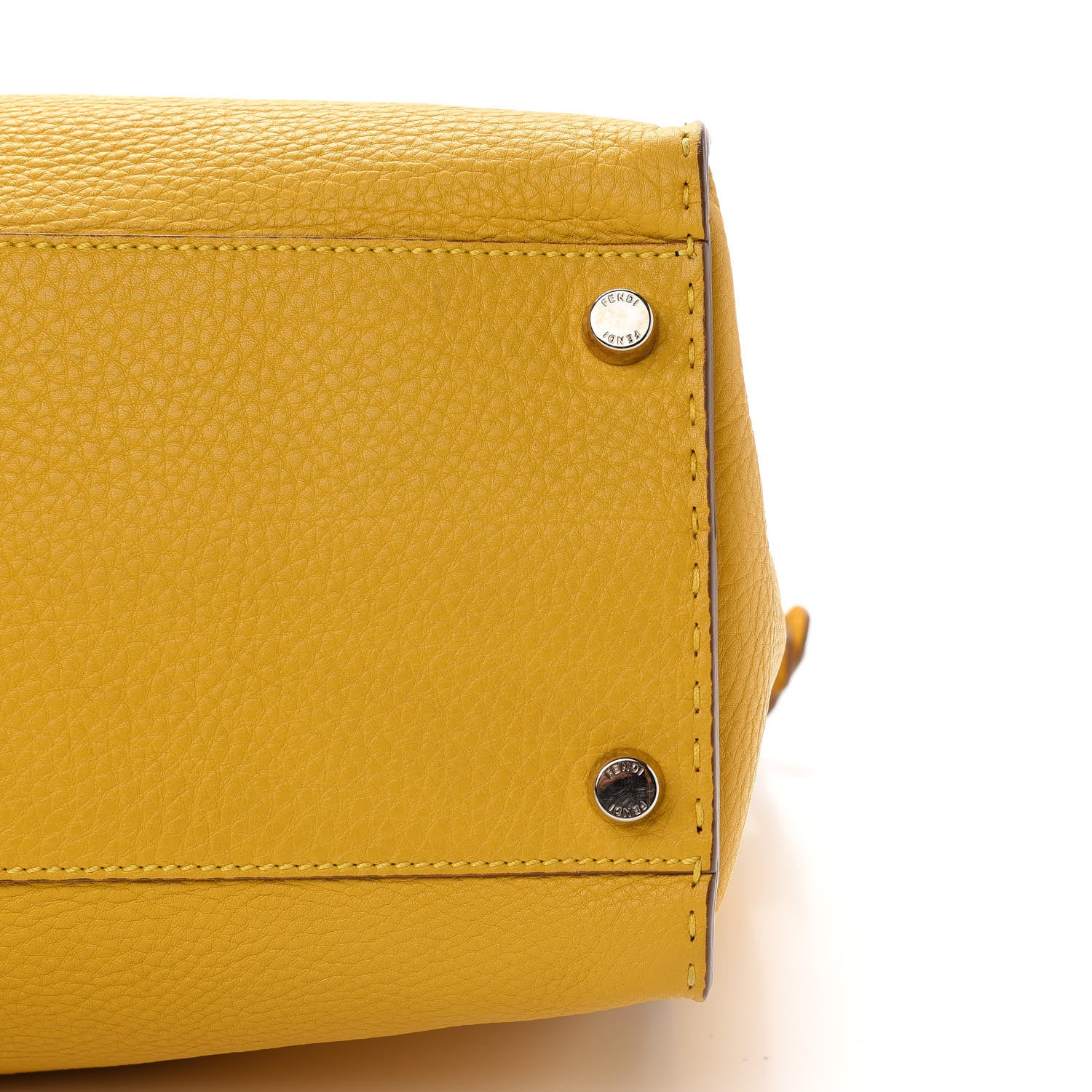 Fendi Cuoio Romano Selleria Large Mens Peekaboo Essential Iconic Satchel Yellow 7 of 8