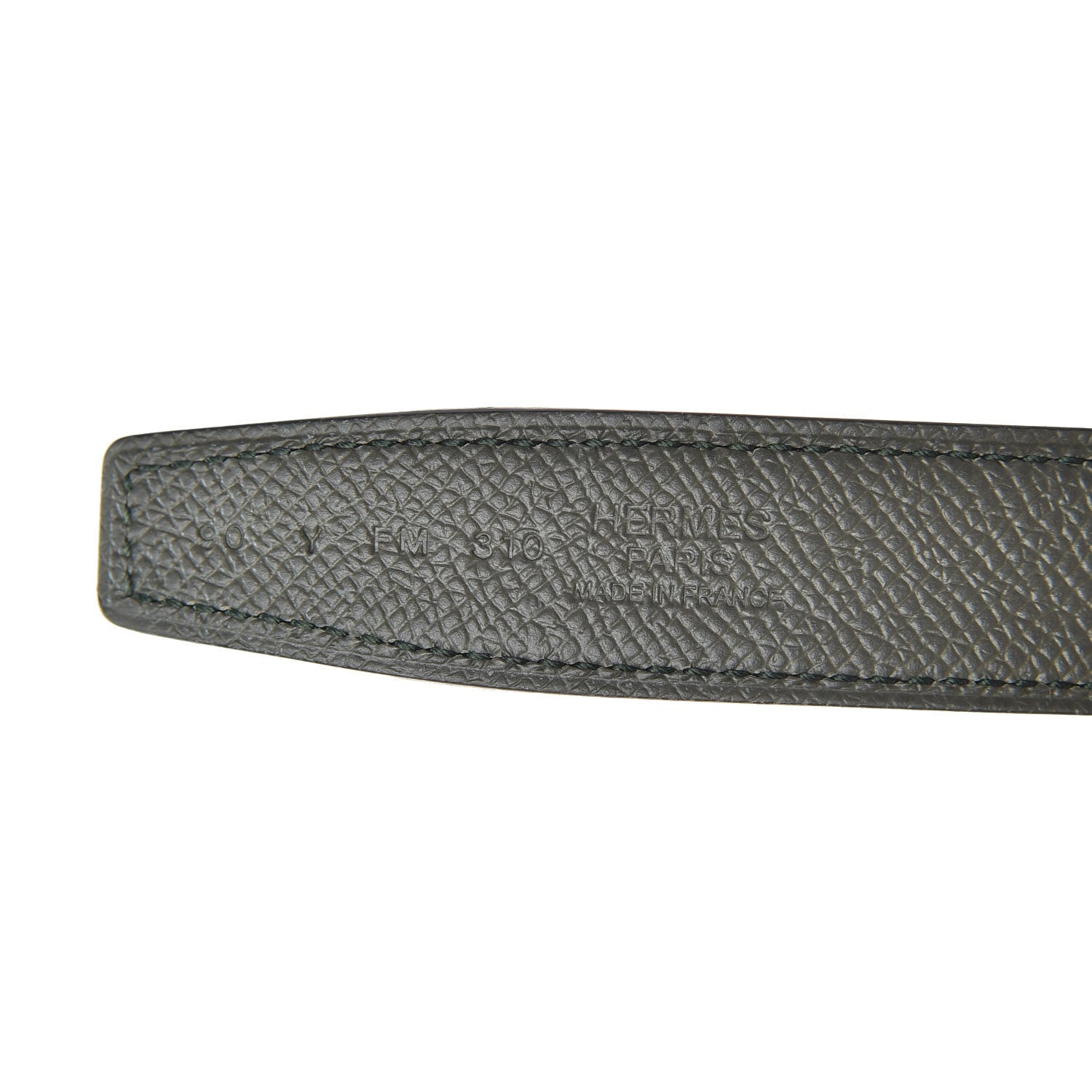 Hermes Epsom Swift 24mm Mors H Belt 90 Vert Olive Chocolate 5 of 5