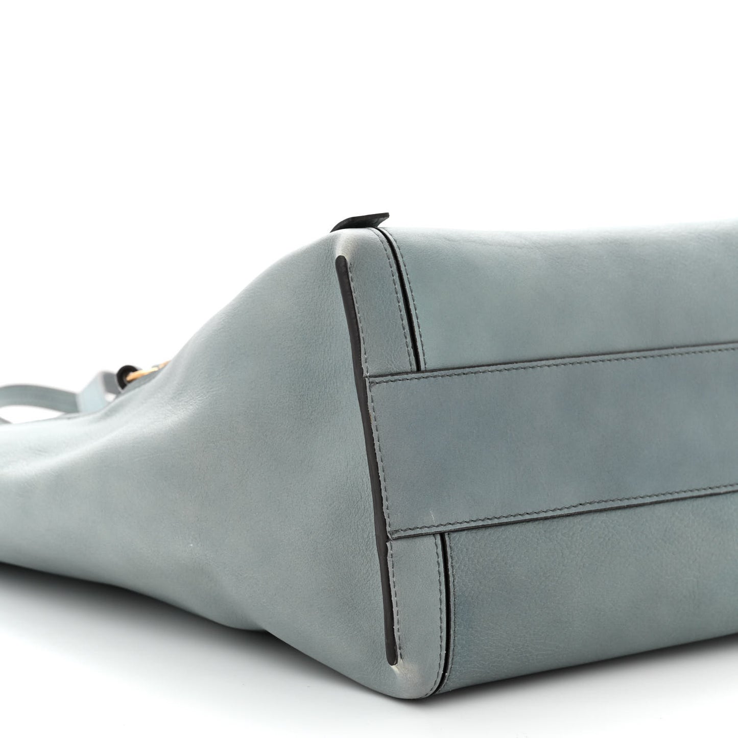 Smooth Calfskin Medium Milo Shopping Tote Cloudy Blue