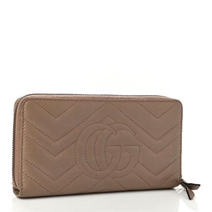Gucci Calfskin Matelasse GG Marmont Zip Around Wallet Porcelain Rose 2 of 7