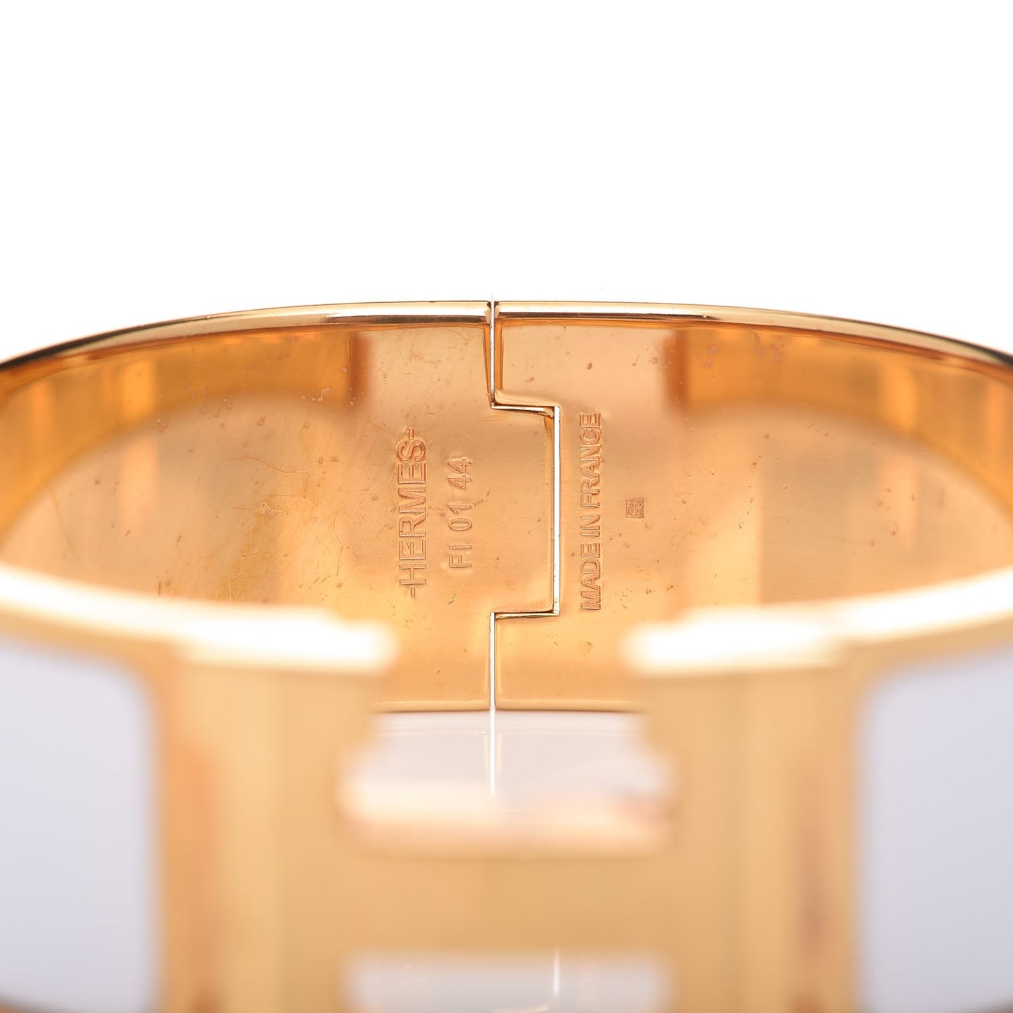 Enamel Wide Clic Clac H Bracelet PM White