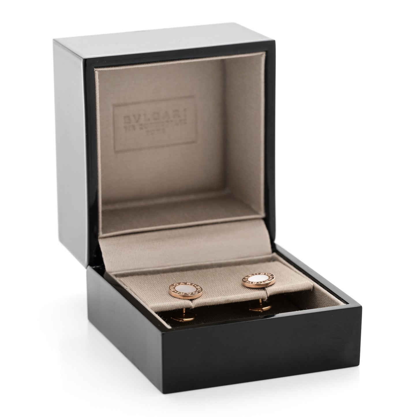 18K Rose Gold Mother of Pearl BVLGARI BVLGARI Stud Earrings