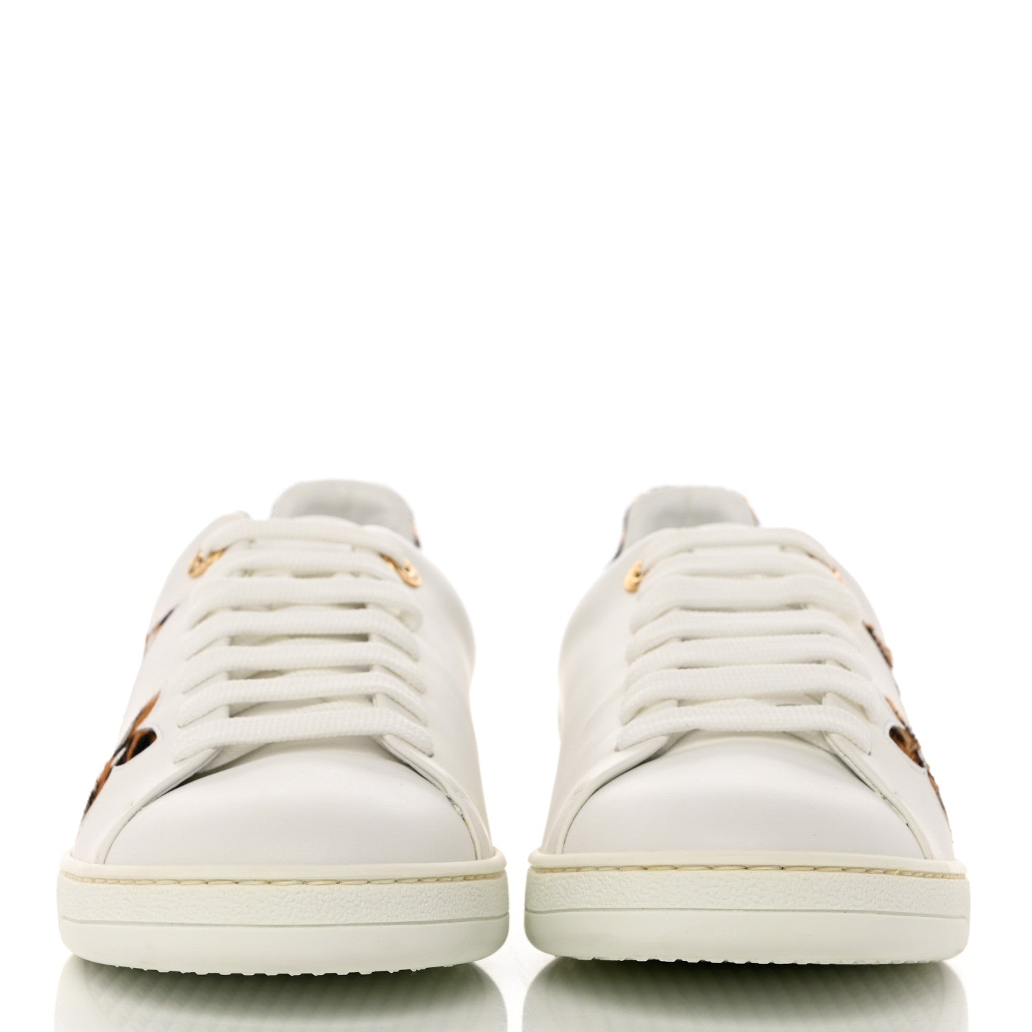 Louis Vuitton Calfskin Calf Hair Monogram Giant Jungle Frontrow Sneakers 41 White 2 of 9