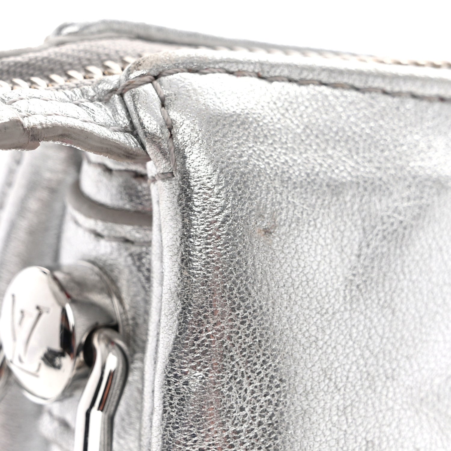 Louis Vuitton Metallic Lambskin Embossed Monogram Coussin BB Silver 13 of 14