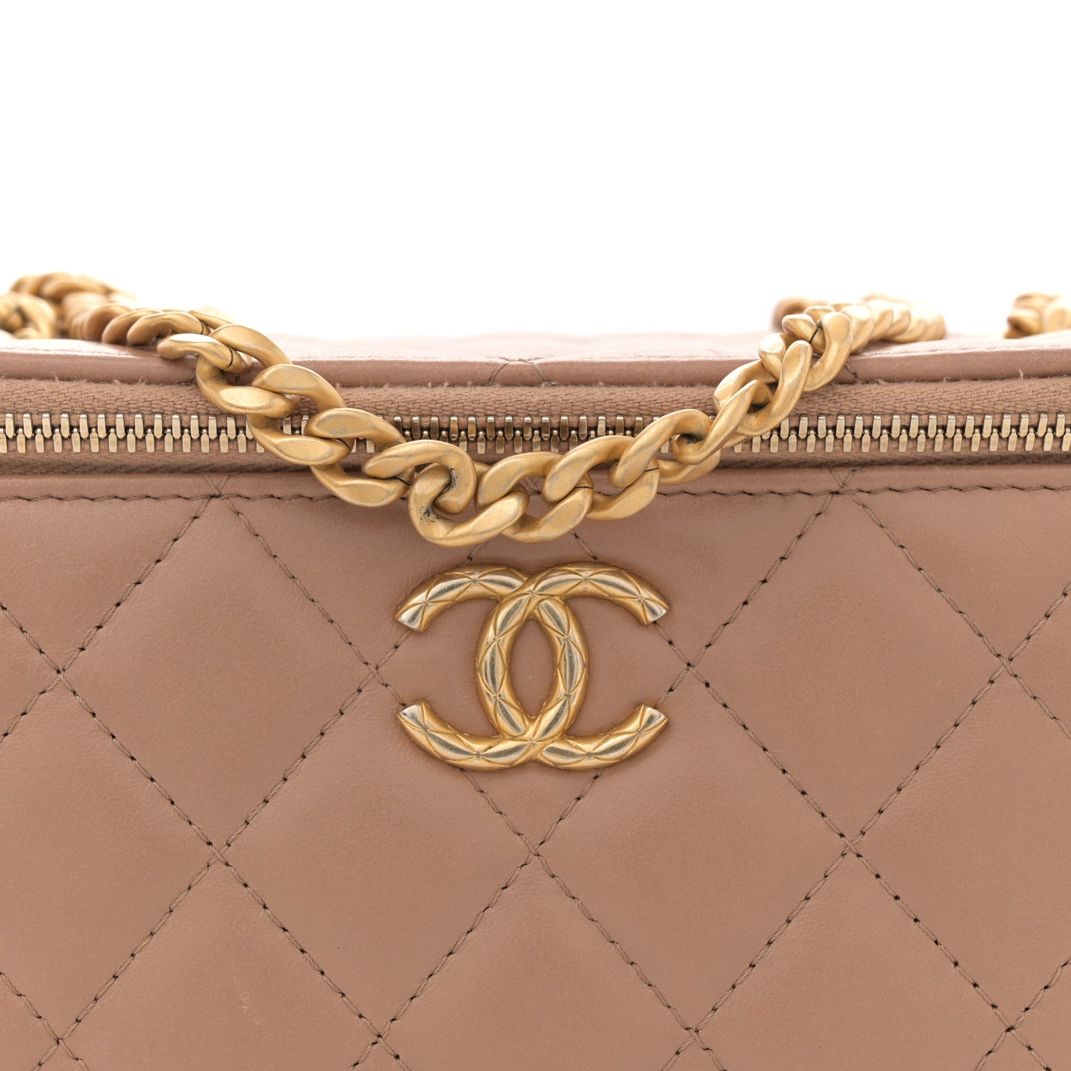 Chanel Lambskin Quilted Small Pillow Crush Vanity Case With Chain Beige 8 of 12