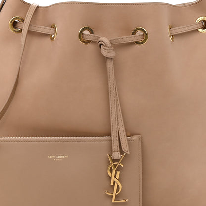 Saint Laurent Calfskin Medium Paris VII Flat Hobo Biscuit Beige 10 of 12
