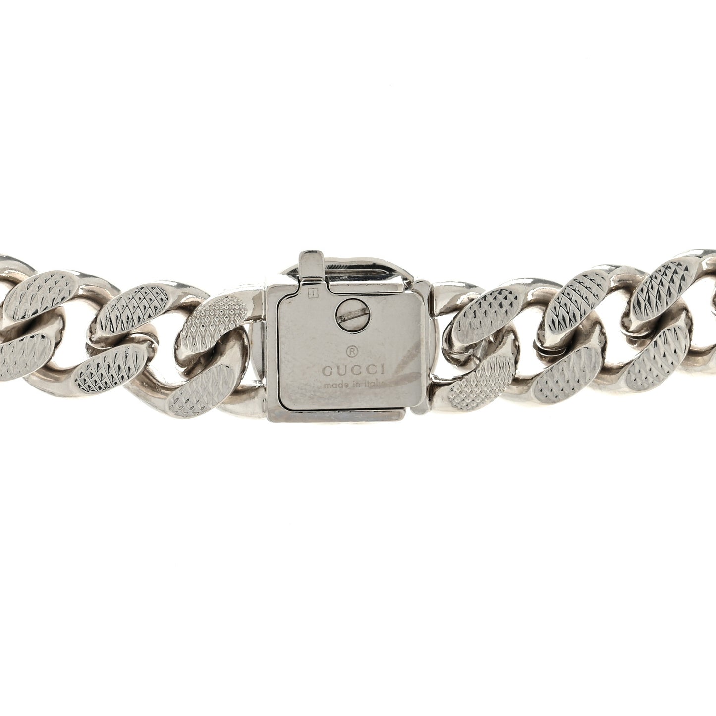 Metal Script Choker Necklace Silver
