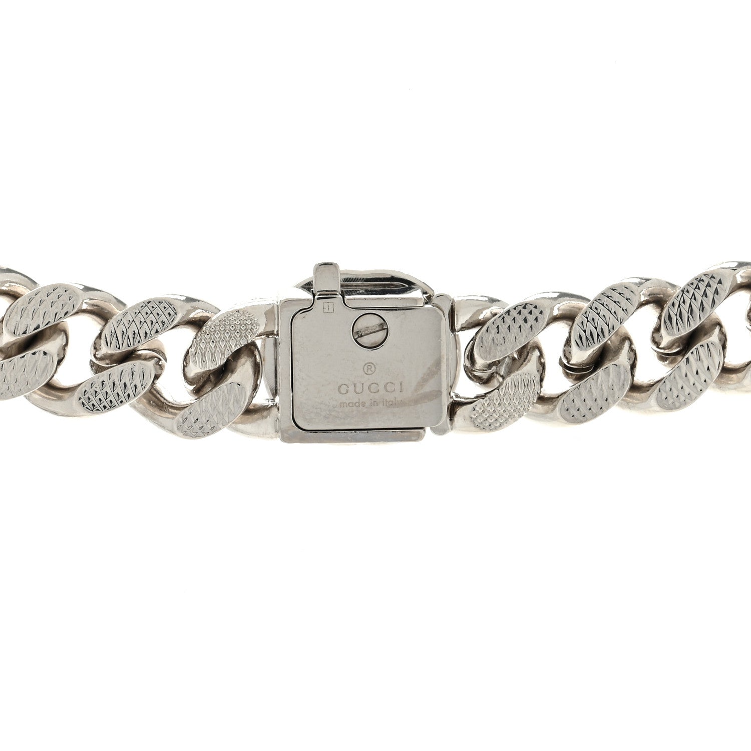 Gucci Metal Script Choker Necklace Silver 3 of 4