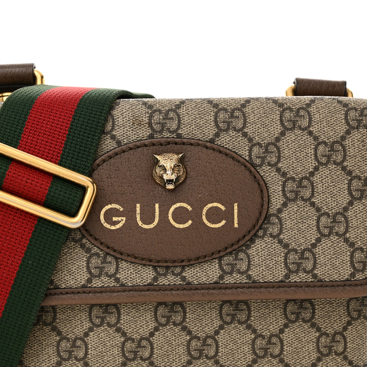 GG Supreme Monogram Web Small Neo Vintage Double Flap Messenger Bag Beige New Acero