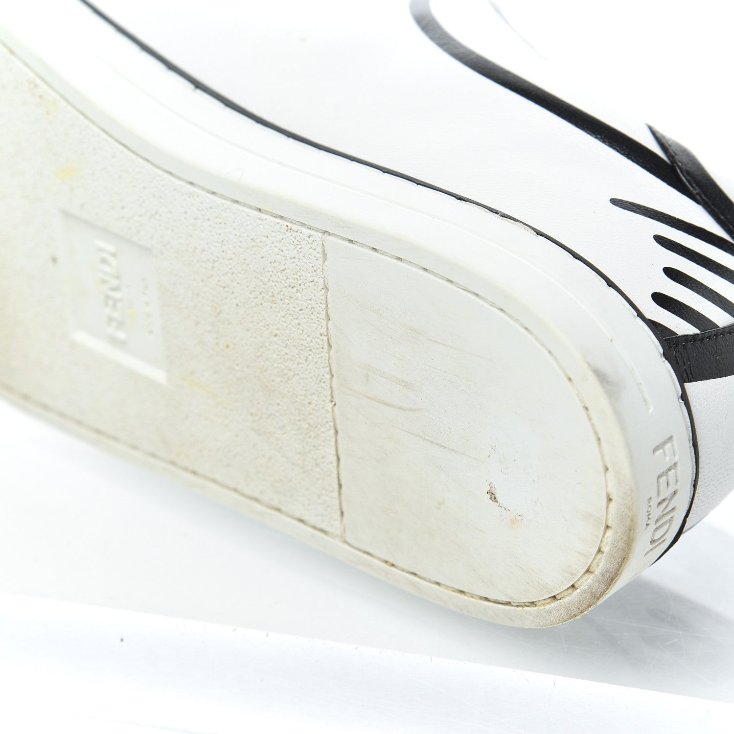 Fendi X JOSHUA VIDES Nappa Rockoclick Slip On Sneakers 37.5 Snow White Black 12 of 20