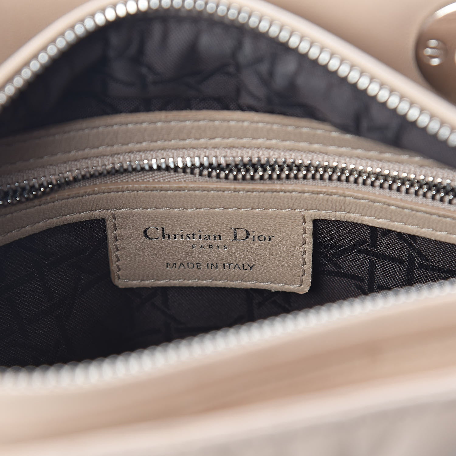 Christian Dior Lambskin Cannage Medium Lady Dior Beige 6 of 9