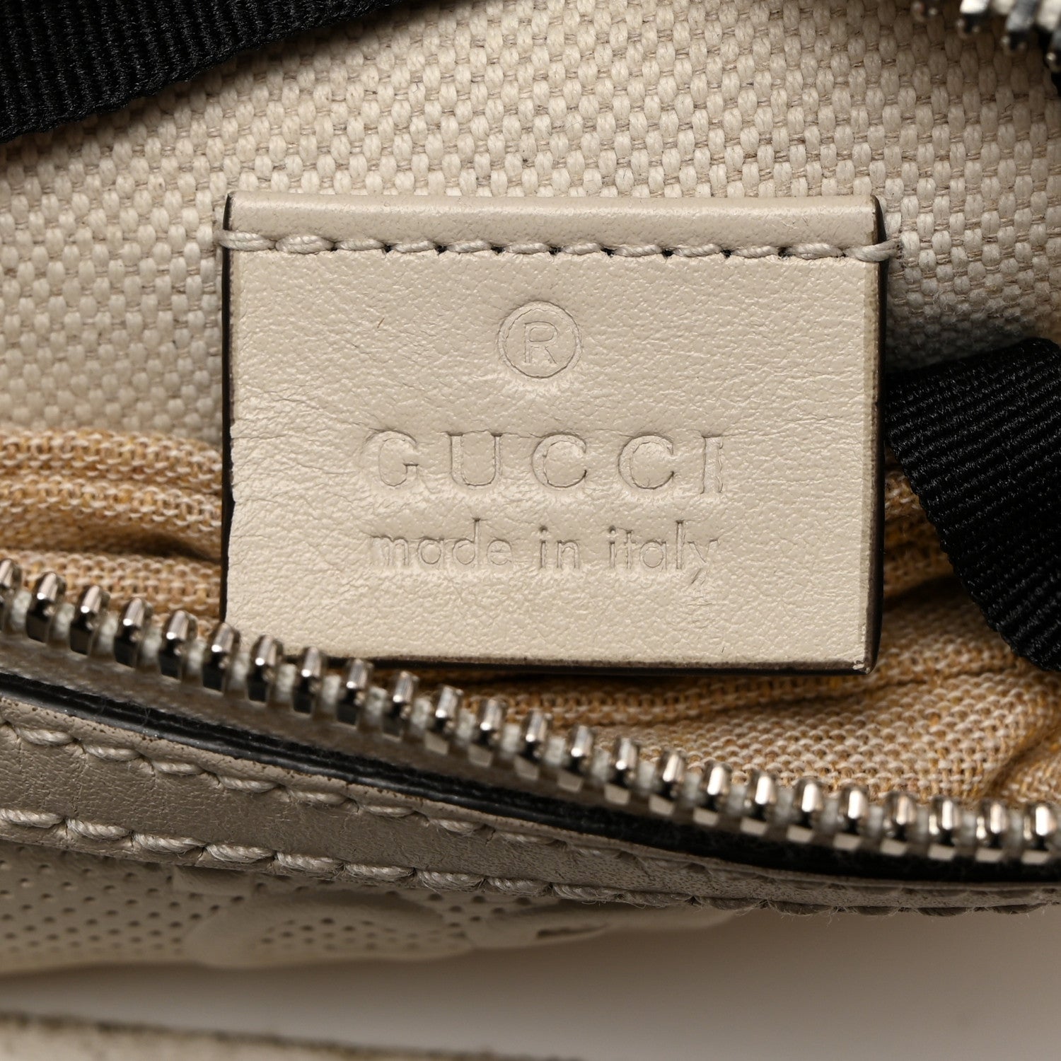 Gucci Calfskin GG Tennis Embossed Belt Bag Mystic White 6 of 13