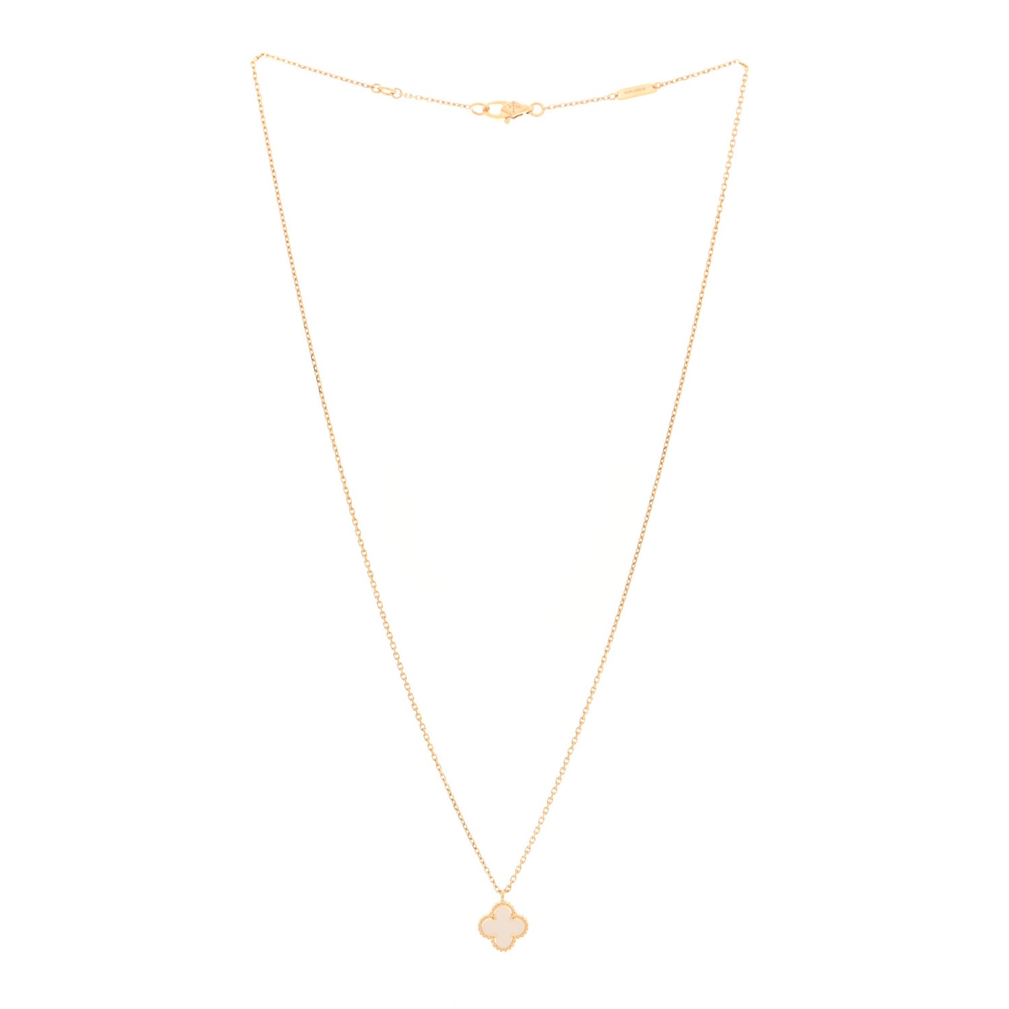18K Yellow Gold Mother of Pearl Sweet Alhambra Pendant Necklace