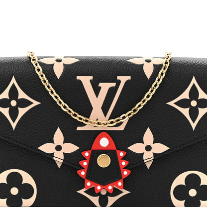 Louis Vuitton Empreinte Monogram Giant Crafty Pochette Felicie Black Creme 9 of 11