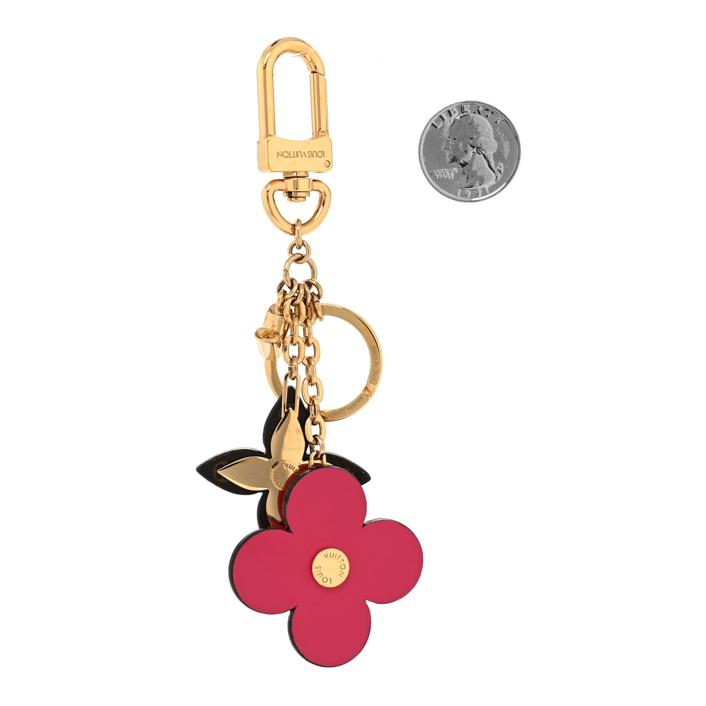 Monogram Blooming Flowers Bag Charm Key Holder Brown